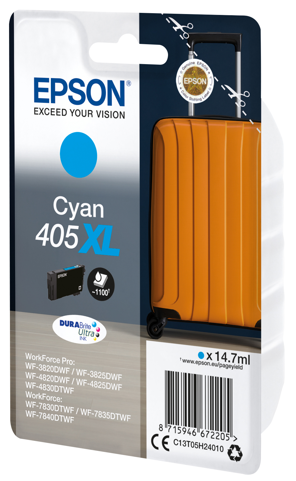 Глава за Epson WorkForce Pro WF3800/WF4800/WF7800 Series - Ink - /405XL/ / C13T05H24010 - Cyan - XL - PN C13T05H24010