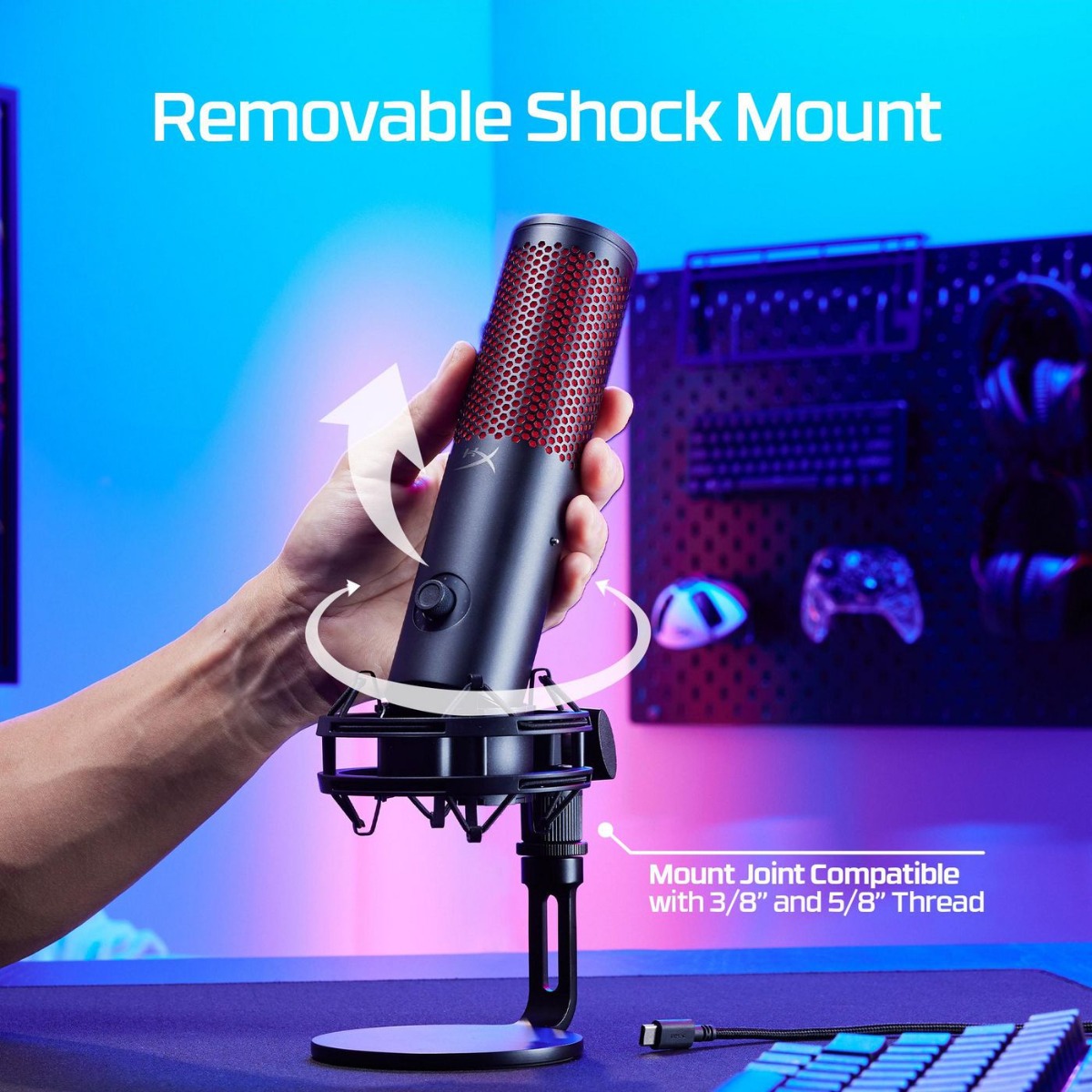 Микрофон HyperX Microphone QuadCast 2 / 872V1AA Red/Black - PN 872V1AA