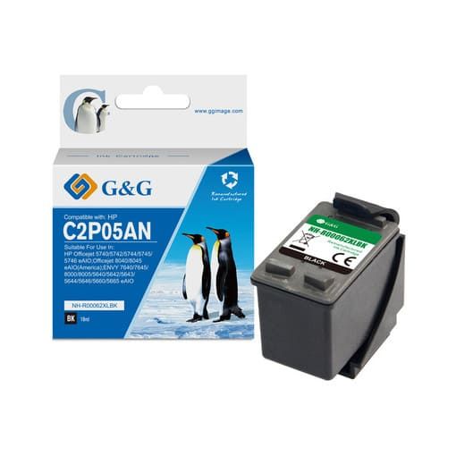 ГЛАВА ЗА HEWLETT PACKARD OfficeJet 5740e All In One/ENVY 5540/5640/7640 - HIGH CAPACITY  - Black - /62XL/ -  C2P05AE - PN 1R062BK - G&G