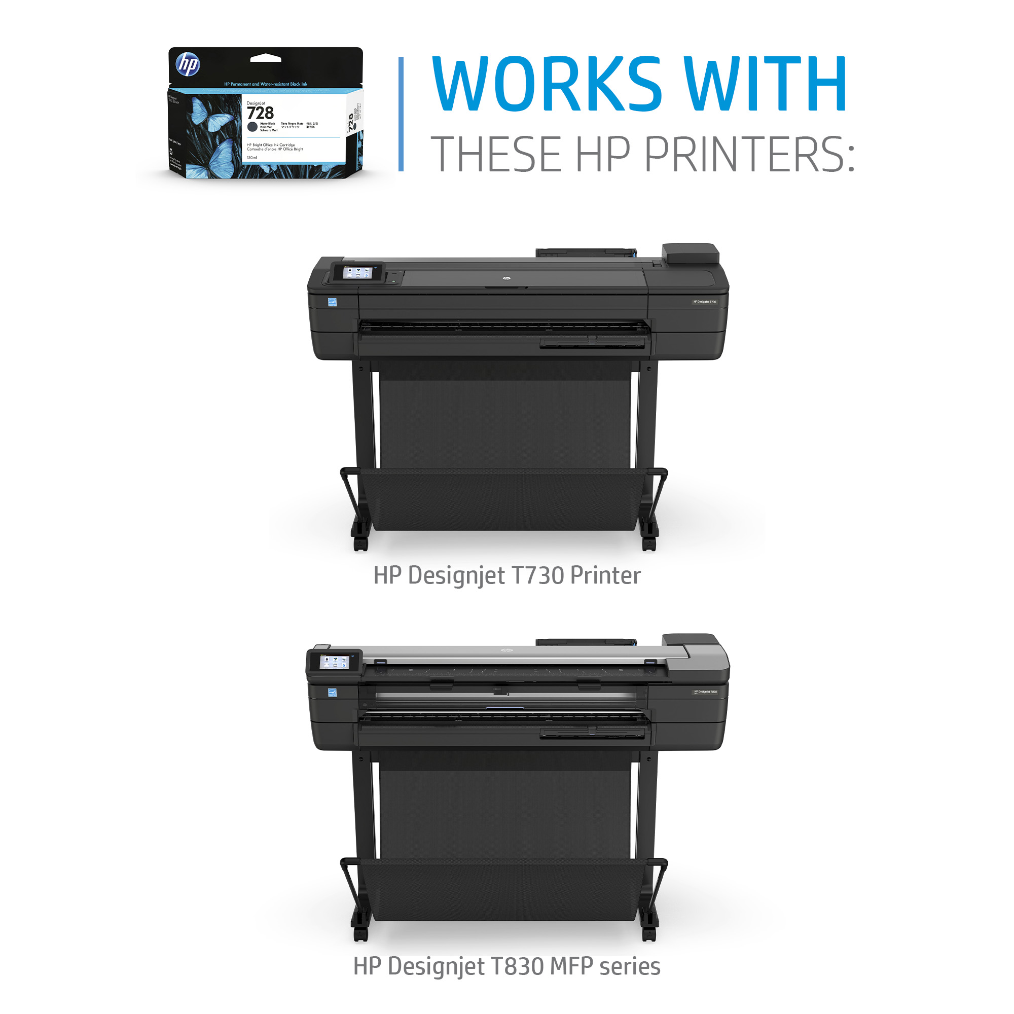 Глава за HP DesignJet T830 Series - Ink - /728/ / 3WX25A - Matte Black - XL - PN 3WX25A