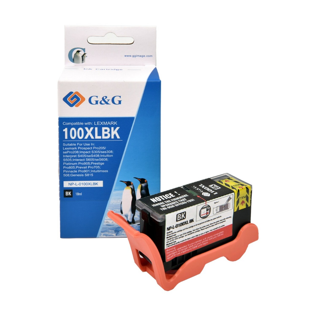 ГЛАВА ЗА LEXMARK S305/405/505/605/PRO 205/703/705/706/803/805/903/904/905 - HIGH CAPACITY - Black - 14N1068E - /100XL/ - PN NP-L-0100XLBK-C - G&G