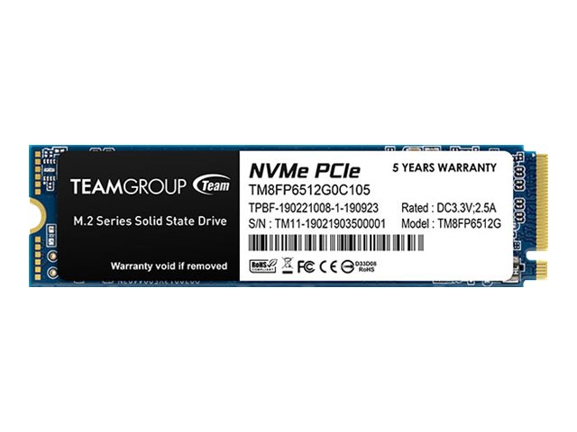 ВЪТРЕШЕН ТВЪРД ДИСК Team Group SSD MP33 - 512 GB - M.2 2280 - PCIe 3.0 x4 NVMe - PN TM8FP6512G0C101