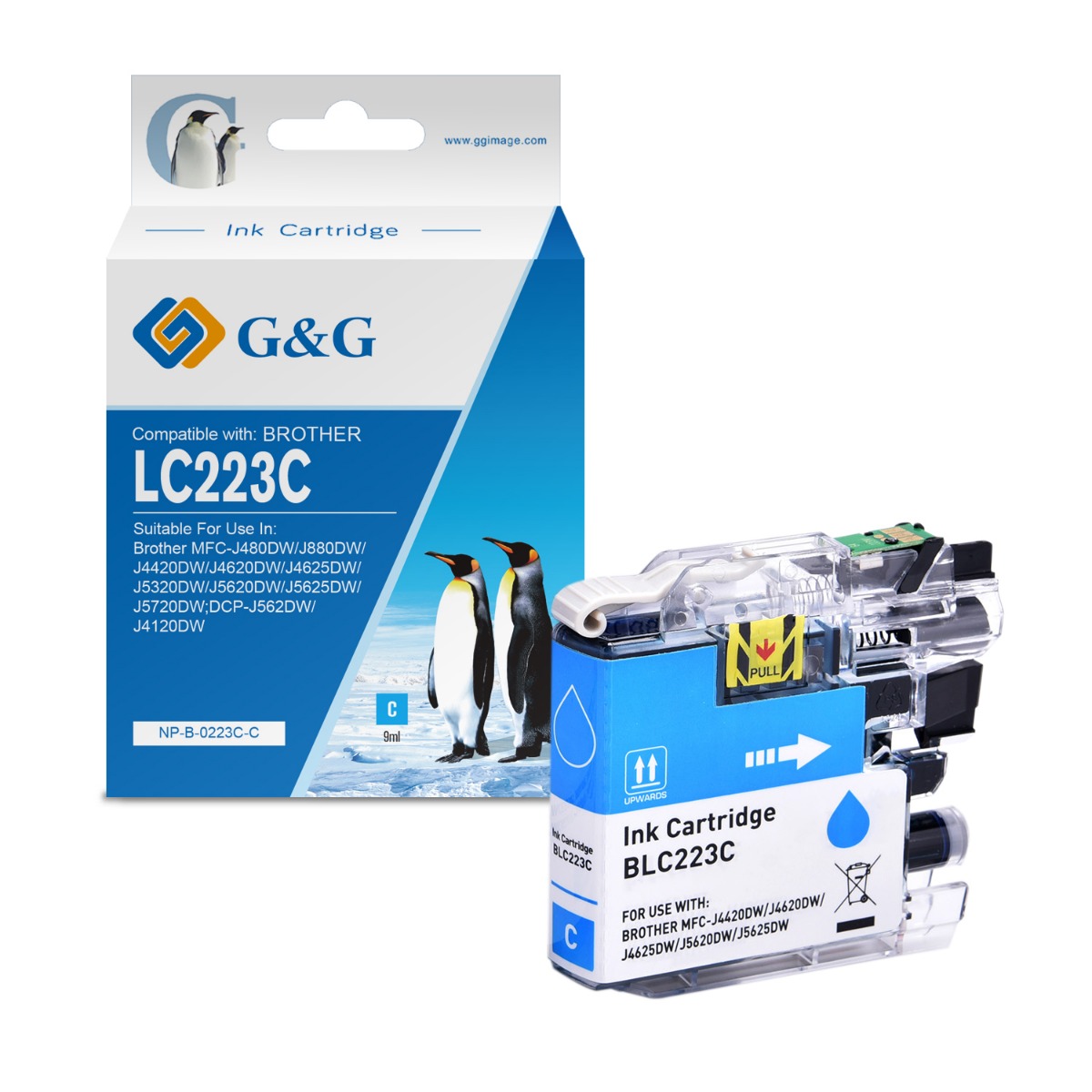 ГЛАВА ЗА BROTHER MFC J4420DW/J4620DW/J4625DW/J5320DW/J5620DW/J5625DW/J5720DW/DCP J4120DW - Cyan - LC223C (LC-223C) - PN NP-B-0223C - G&G