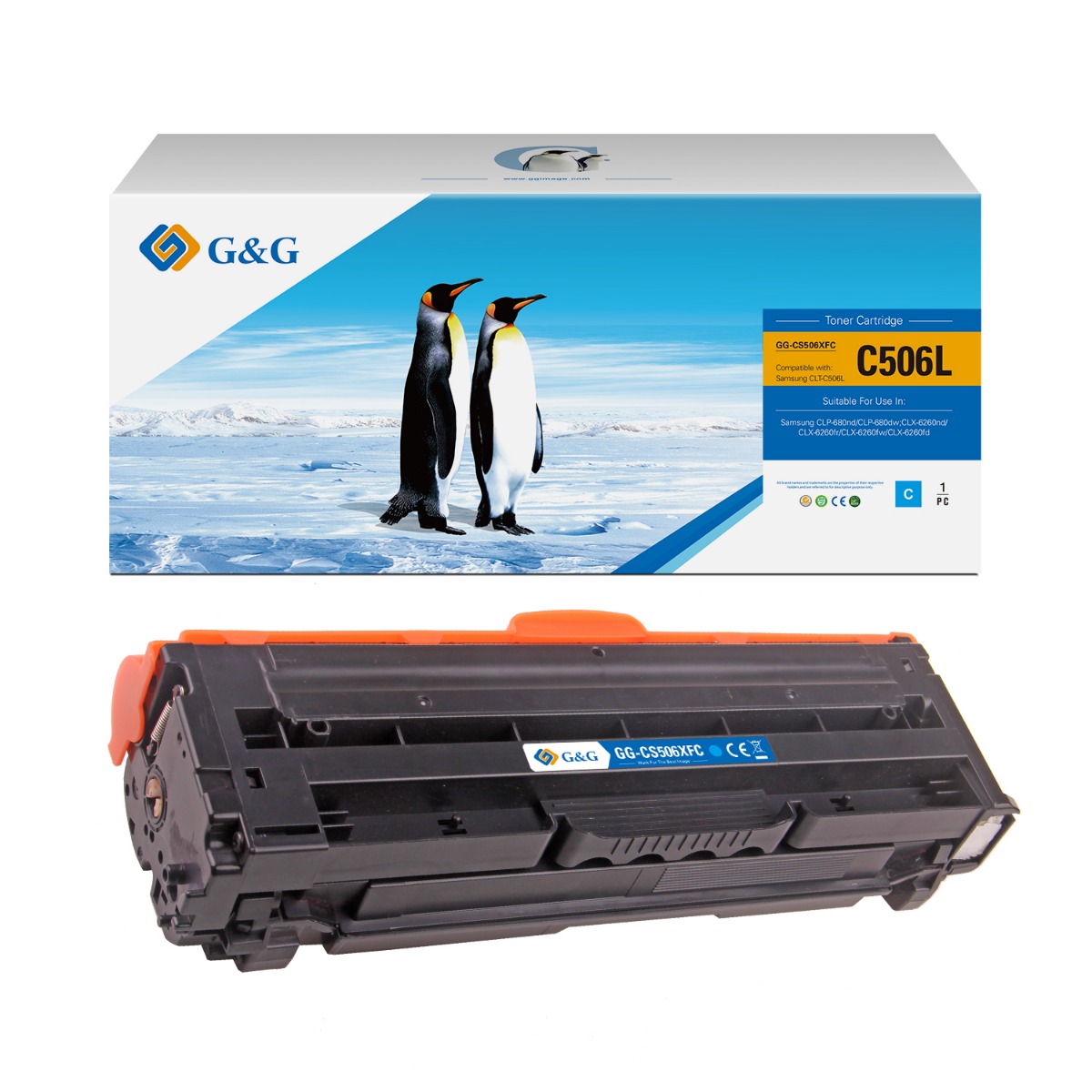 КАСЕТА ЗА SAMSUNG CLP680/CLX6260 - HIGH CAPACITY - Cyan - CLTC506L (CLT-C506L) - SU038A - PN NT-CS506XFC - G&G