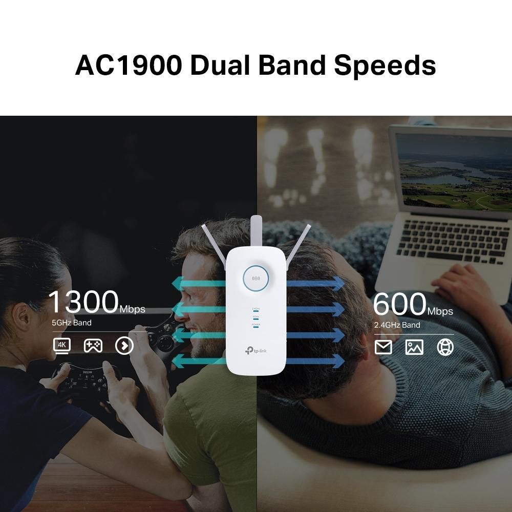 Разширител на обхват TP-LINK Repeater RE550 / RE550 - White - PN RE550