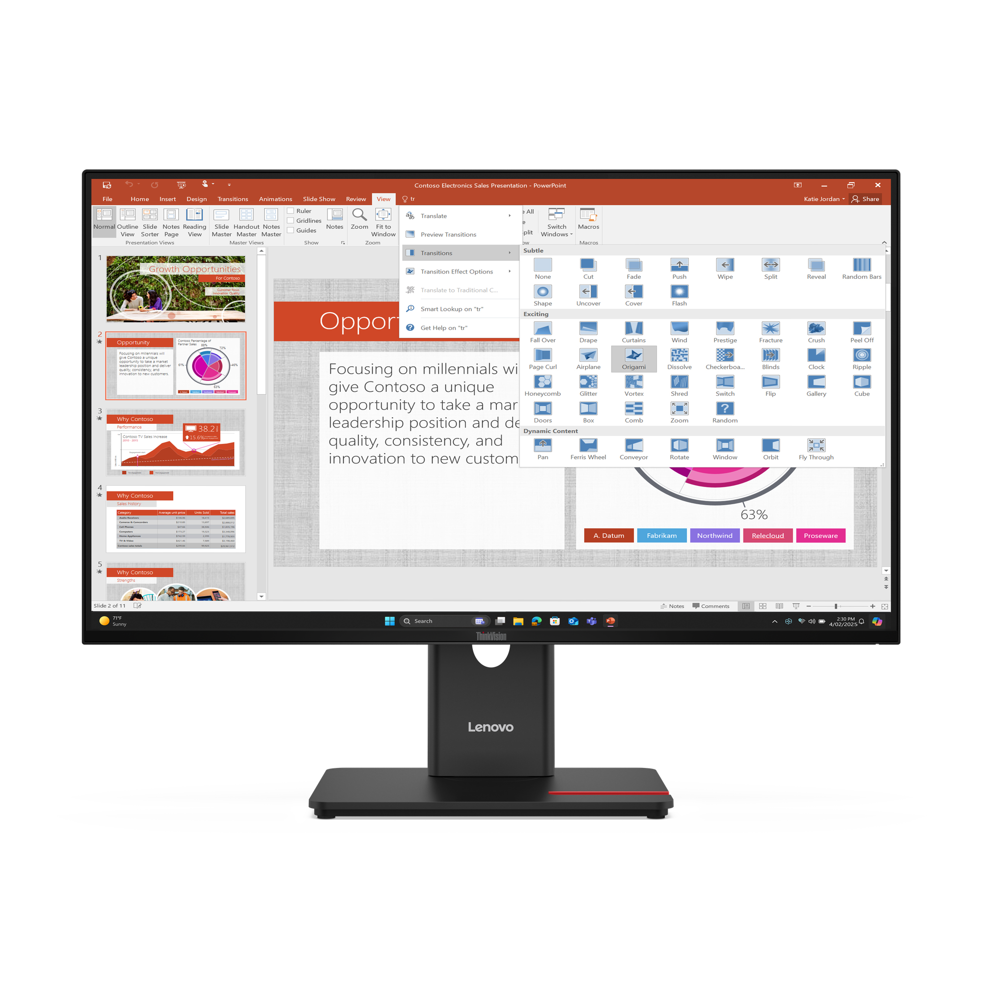 Монитор 27" Lenovo Monitor ThinkVision T27-40 / 64A5MAT6EU Black - PN 64A5MAT6EU